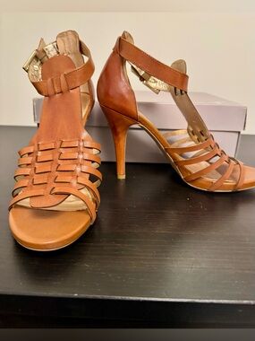 LOFT Brown Strappy High Heel Sandals
